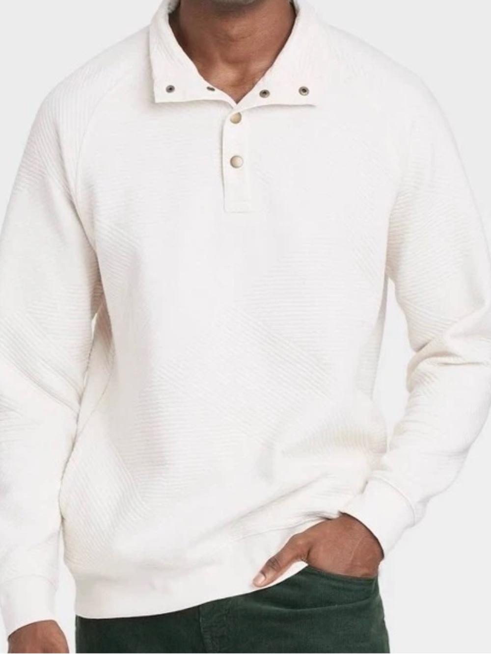 Goodfellow & Co. Men's Quilted Snap Pullover Sweatshirt